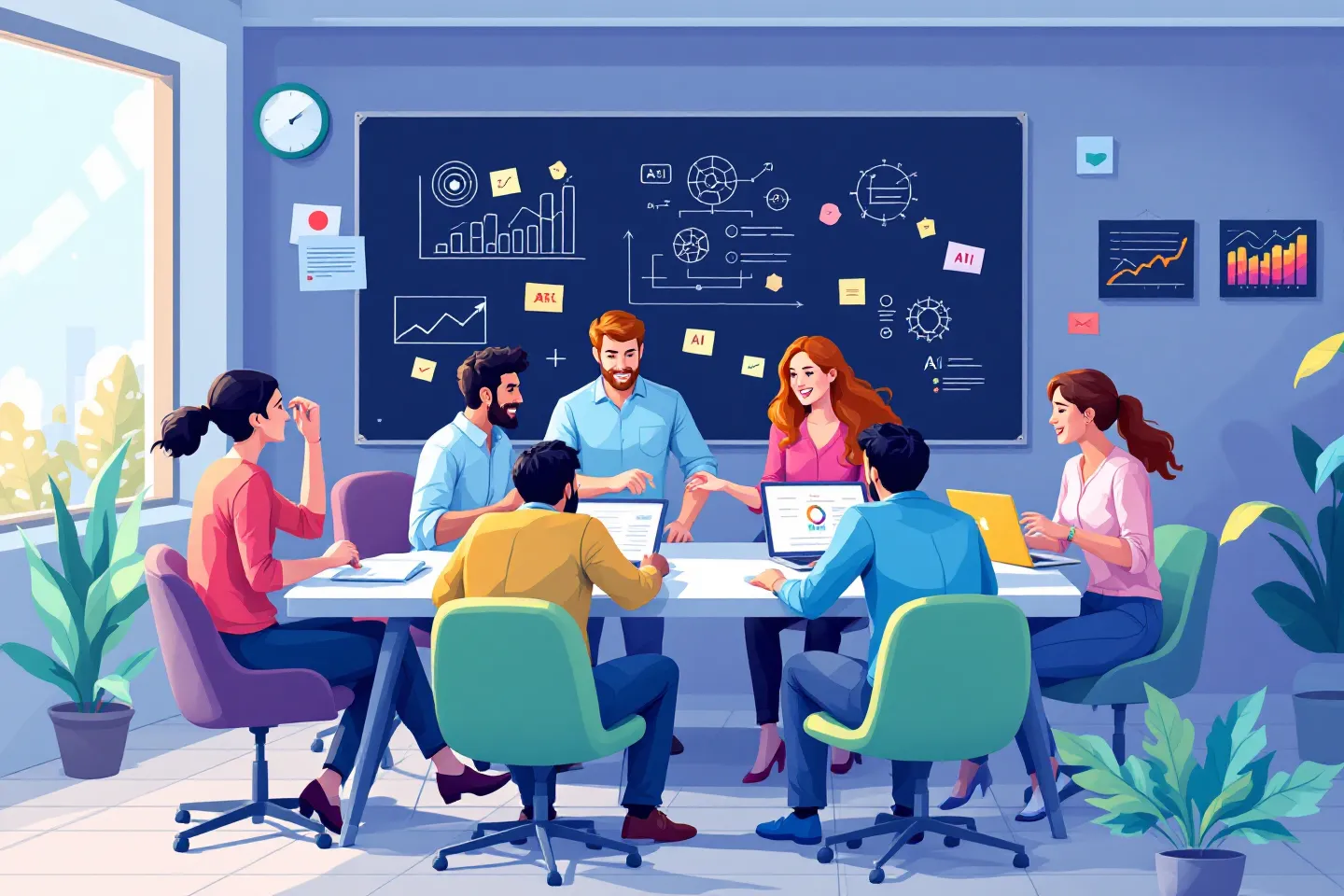 Illustration representing practical AI training workshops